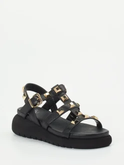 Truman's – Keilsandalette aus Hirschleder Schwarz
