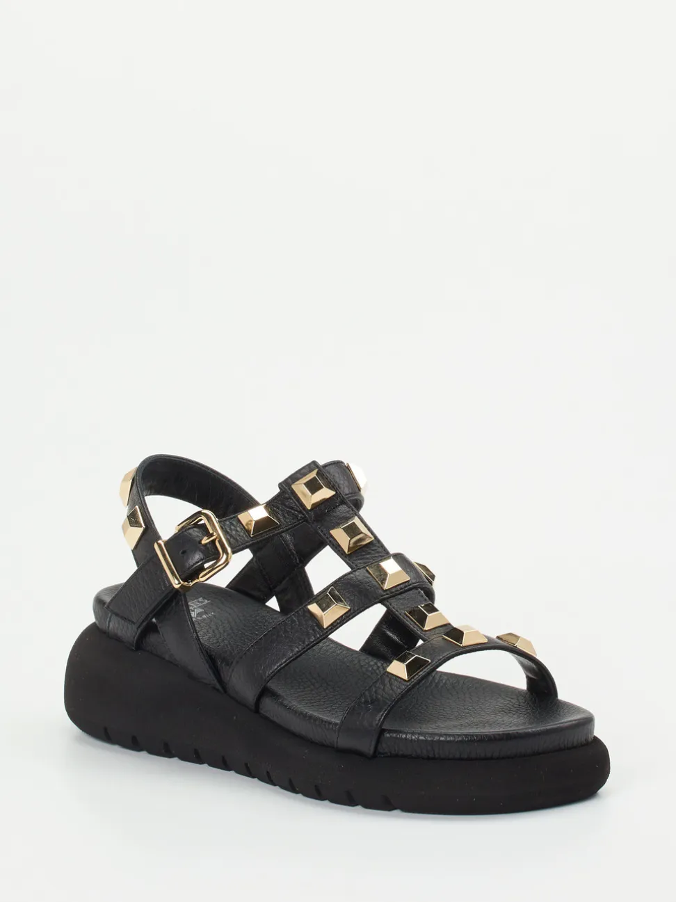Truman's – Keilsandalette aus Hirschleder Schwarz
