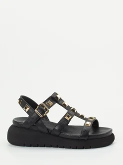 Truman's – Keilsandalette aus Hirschleder Schwarz