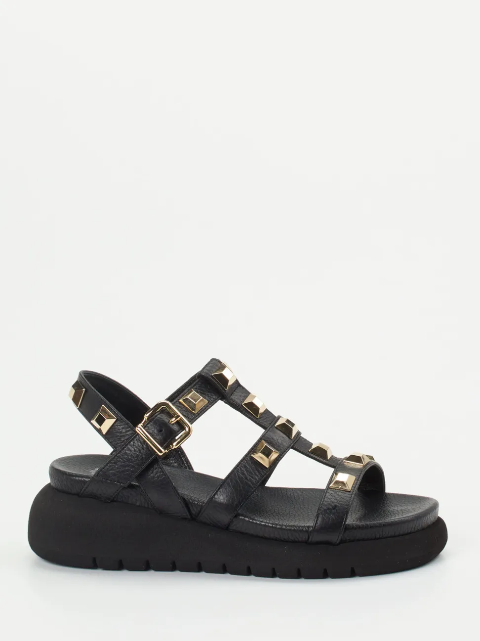 Truman's – Keilsandalette aus Hirschleder Schwarz