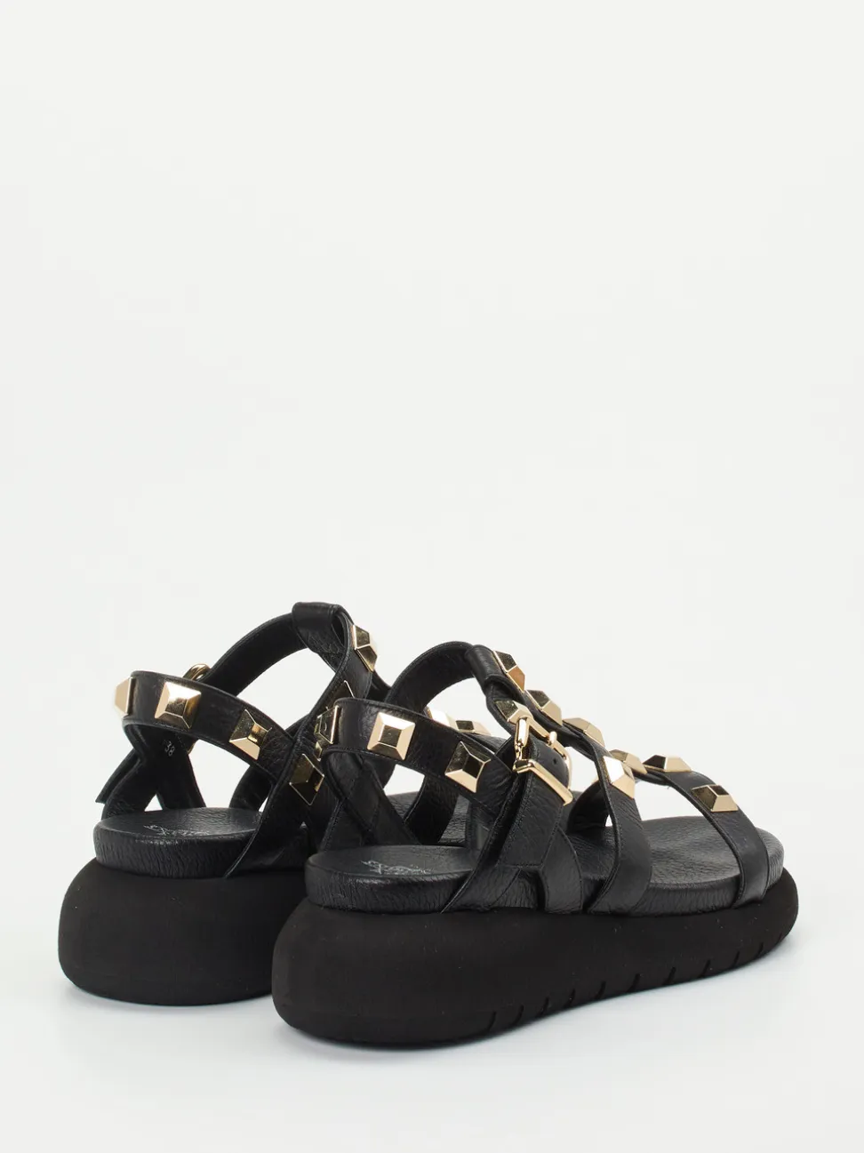 Truman's – Keilsandalette aus Hirschleder Schwarz