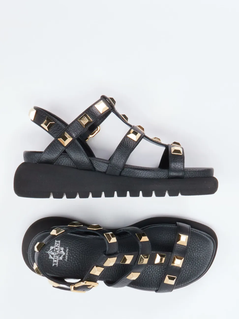Truman's – Keilsandalette aus Hirschleder Schwarz