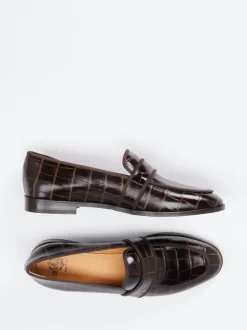 Truman's – Loafer aus geprägtem Leder Dunkelbraun
