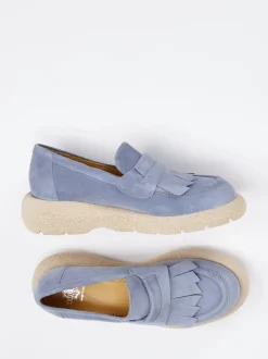 Truman's – Loafer aus Veloursleder in Pastellblau