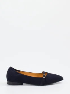 Truman's – Mary Jane Ballerinas aus Veloursleder Dunkelblau