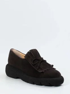 Truman's – Plateau-Loafer aus Veloursleder Dunkelbraun
