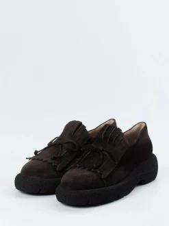 Truman's – Plateau-Loafer aus Veloursleder Dunkelbraun