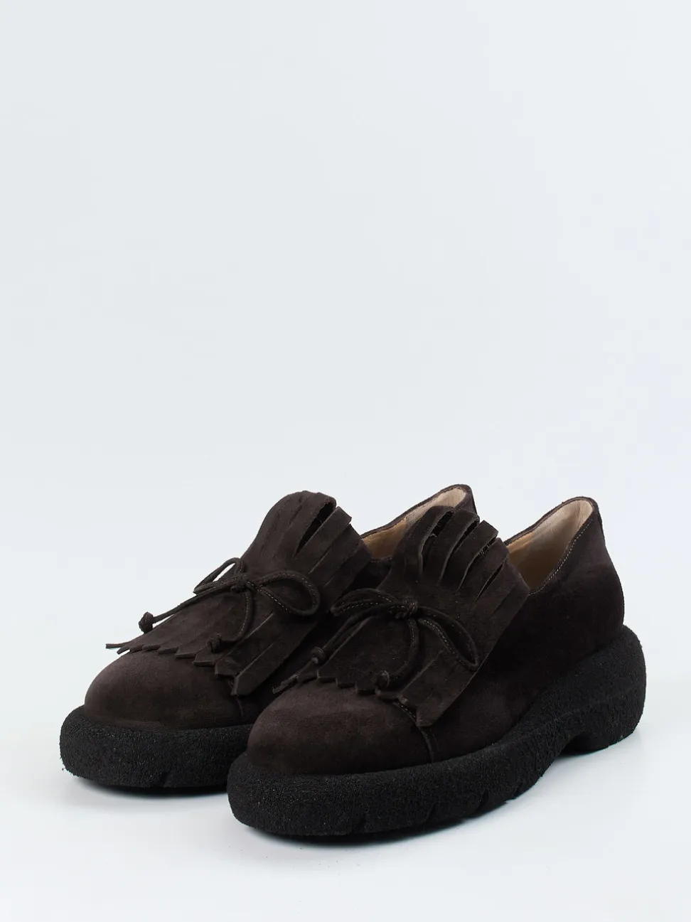 Truman's – Plateau-Loafer aus Veloursleder Dunkelbraun