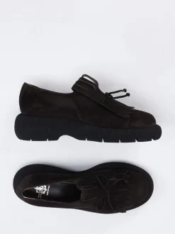 Truman's – Plateau-Loafer aus Veloursleder Dunkelbraun