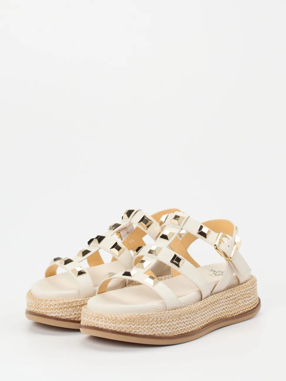 Truman's – Plateau-Sandalen aus Hirschleder in Beige