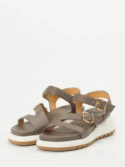Truman's – Plateau-Sandalen aus Hirschleder taupe