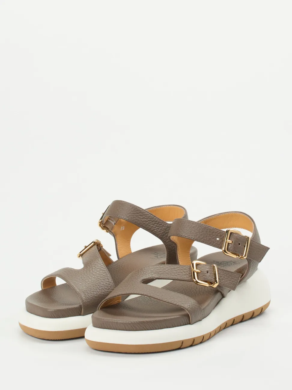 Truman's – Plateau-Sandalen aus Hirschleder taupe