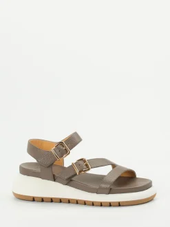 Truman's – Plateau-Sandalen aus Hirschleder taupe