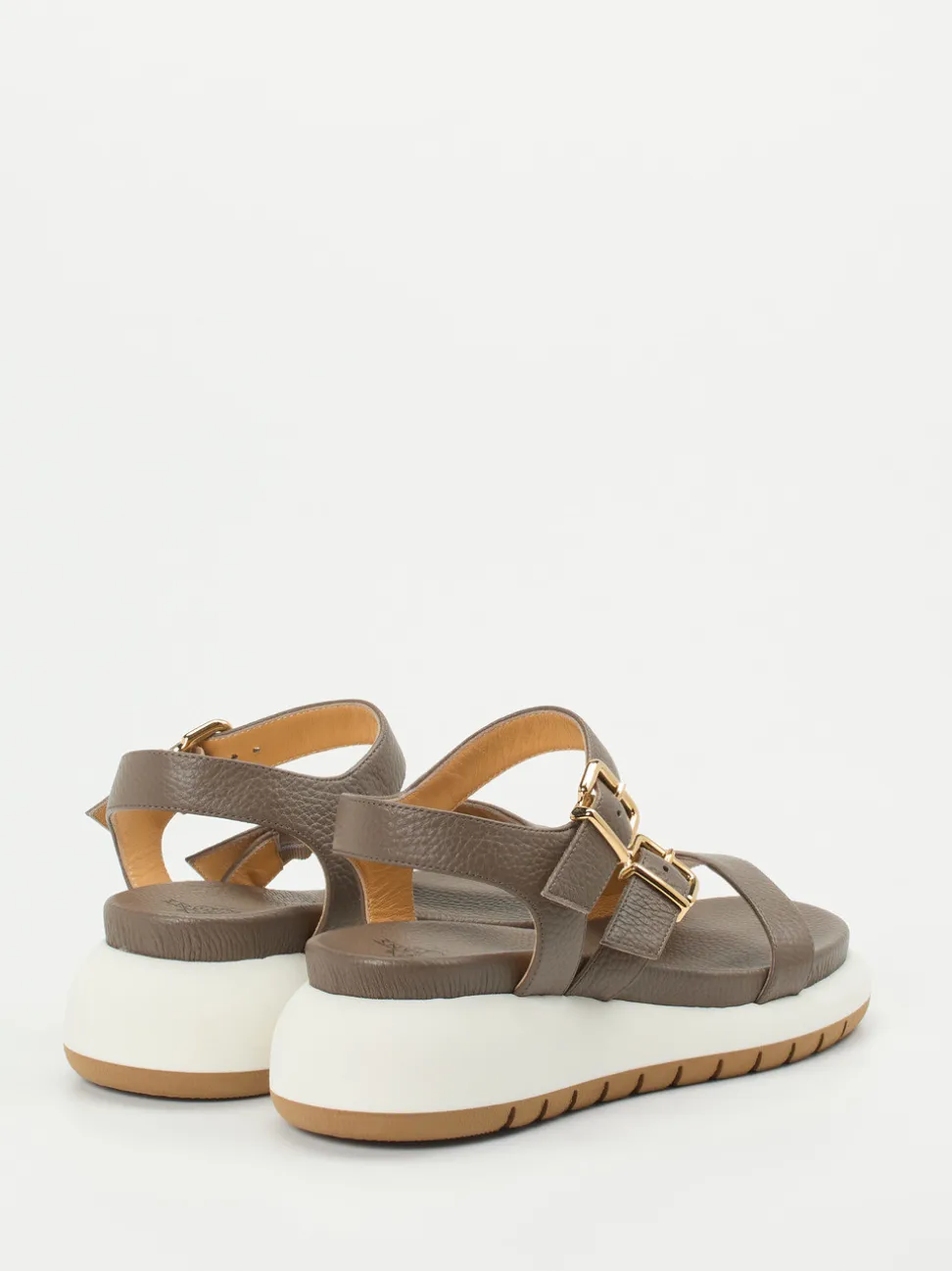 Truman's – Plateau-Sandalen aus Hirschleder taupe