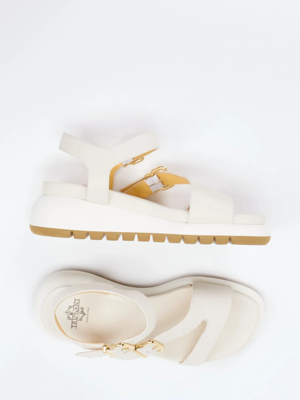 Truman's – Plateau-Sandalen aus Hirschleder creme