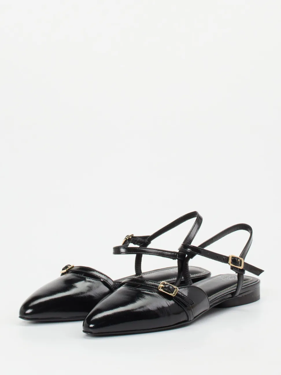 Truman's – Riemchen-Ballerinas aus Lackleder Schwarz