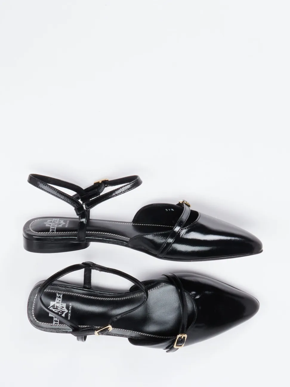 Truman's – Riemchen-Ballerinas aus Lackleder Schwarz