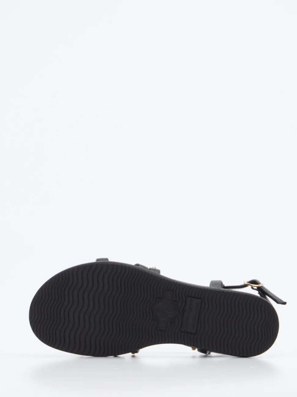 Truman's – Riemchensandale aus Leder Schwarz-Gold
