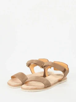 Truman's – Sandalen aus Veloursleder in Taupe