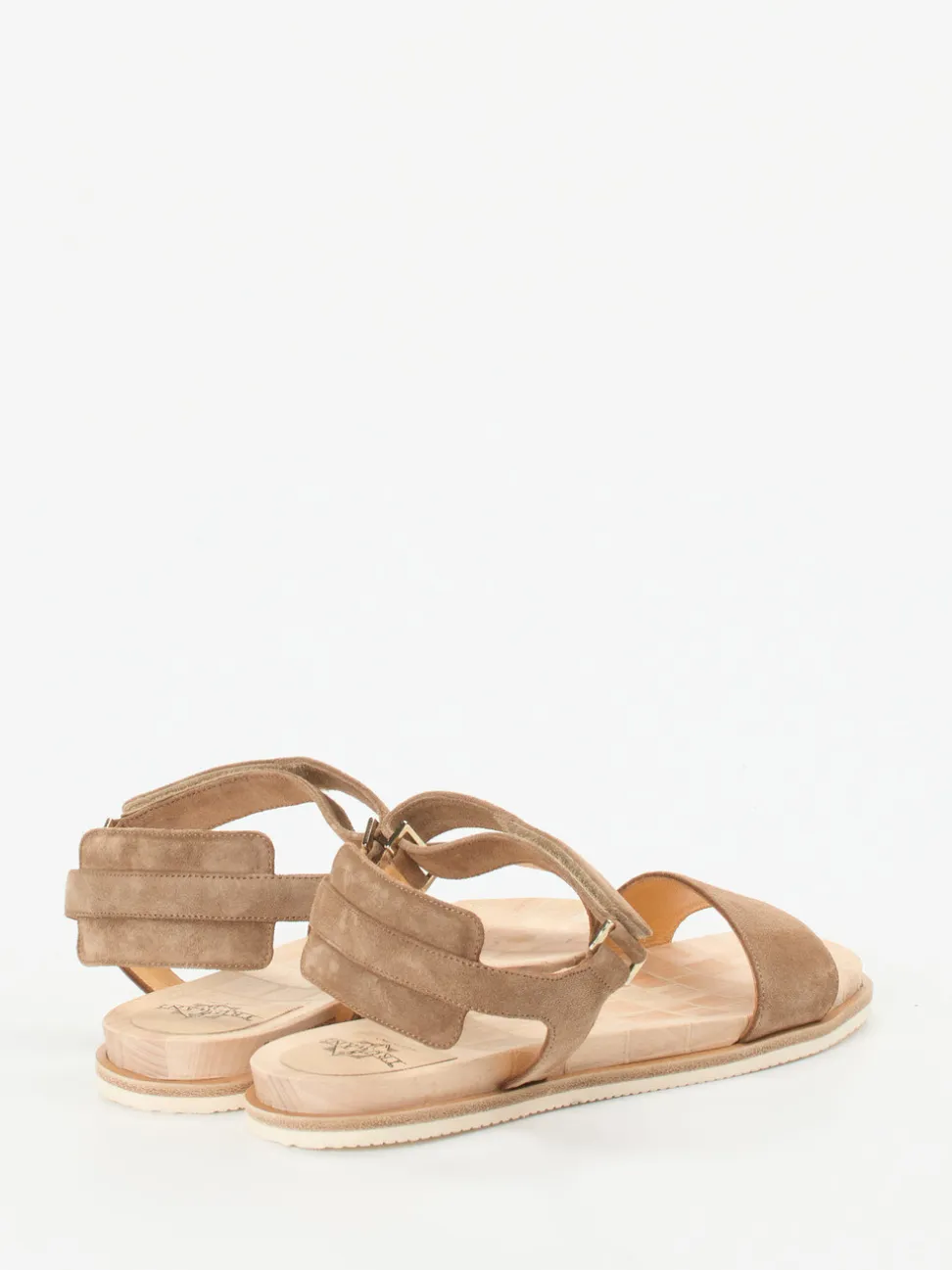 Truman's – Sandalen aus Veloursleder in Taupe