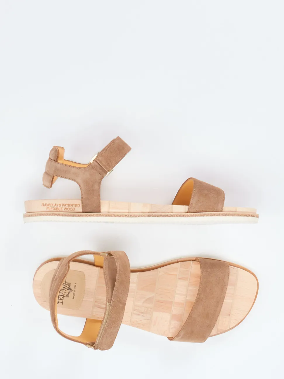 Truman's – Sandalen aus Veloursleder in Taupe
