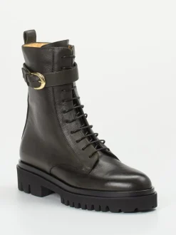 Truman's – Schnürboots aus Kalbleder in Dunkelgrün