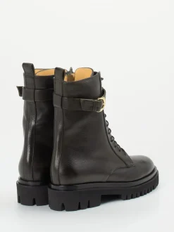 Truman's – Schnürboots aus Kalbleder in Dunkelgrün