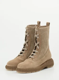 Truman's – Schnürboots aus Veloursleder sandbeige