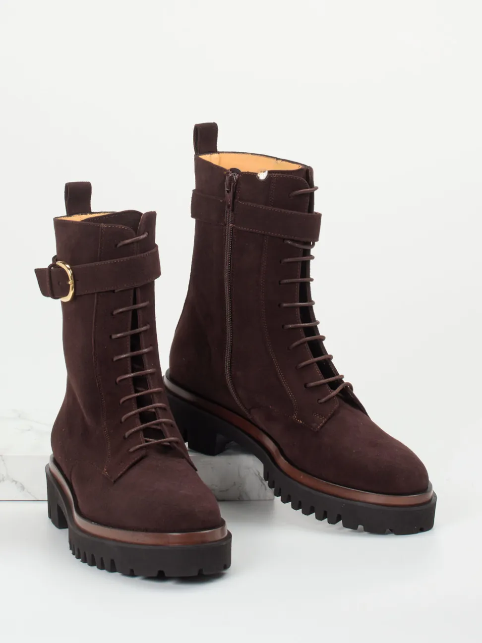Truman's – Schnürboots aus Veloursleder dunkelbraun