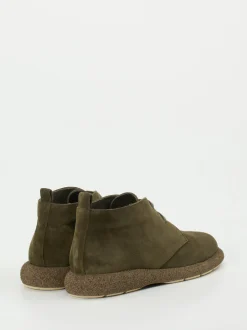 Truman's – Schnürstiefelette aus Veloursleder olivgrün