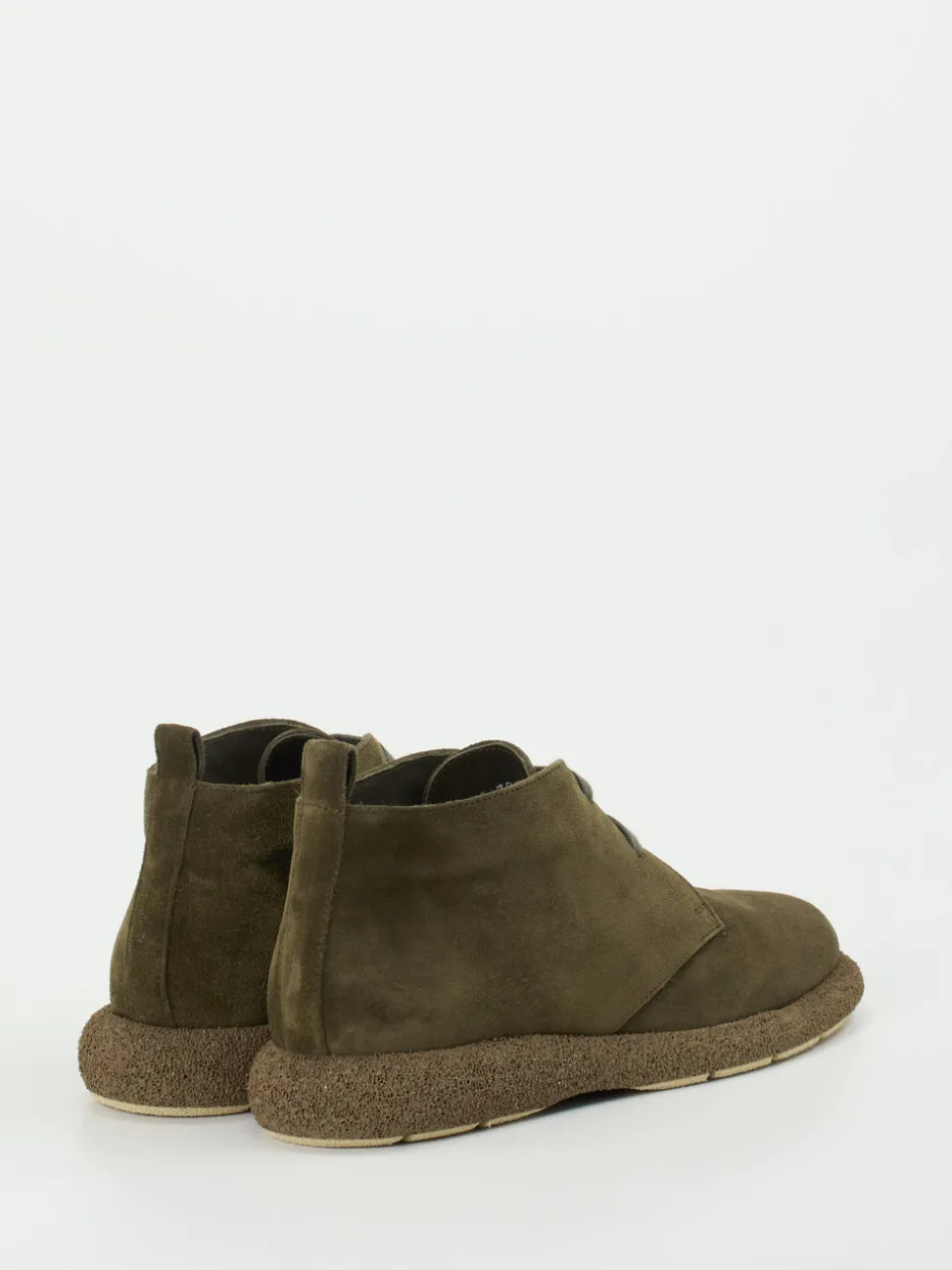Truman's – Schnürstiefelette aus Veloursleder olivgrün