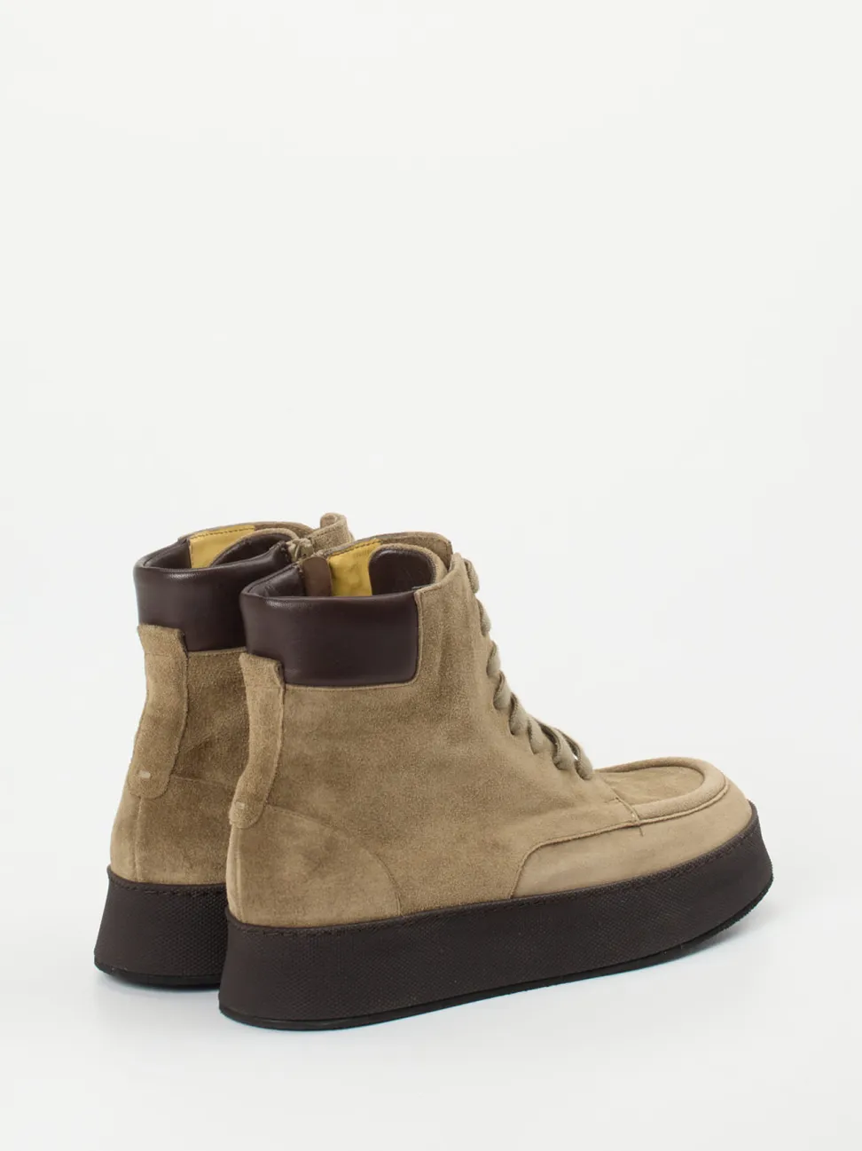 Truman's – Schnürstiefelette aus Veloursleder Sandbeige