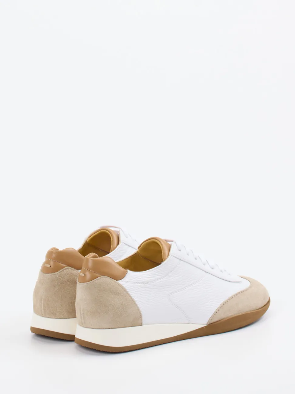 Truman's – Sneaker aus Hirschleder und Veloursleder Weiß