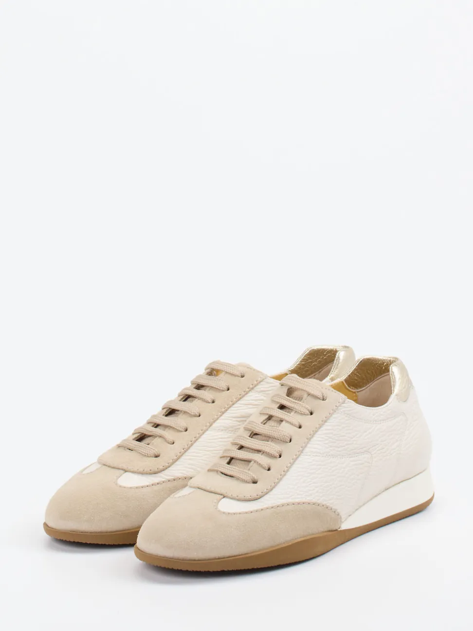 Truman's – Sneaker aus Veloursleder und Glattleder Beige