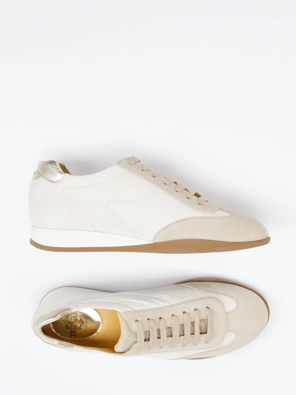 Truman's – Sneaker aus Veloursleder und Glattleder Beige