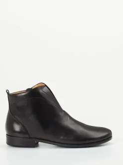 Truman's – Stiefelette aus glänzendem Lammleder schwarz