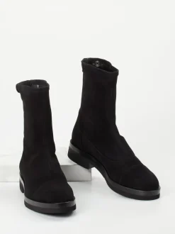 Truman's – Stiefelette aus Veloursleder schwarz