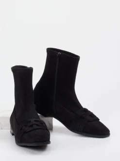 Truman's – Stiefeletten aus Veloursleder schwarz