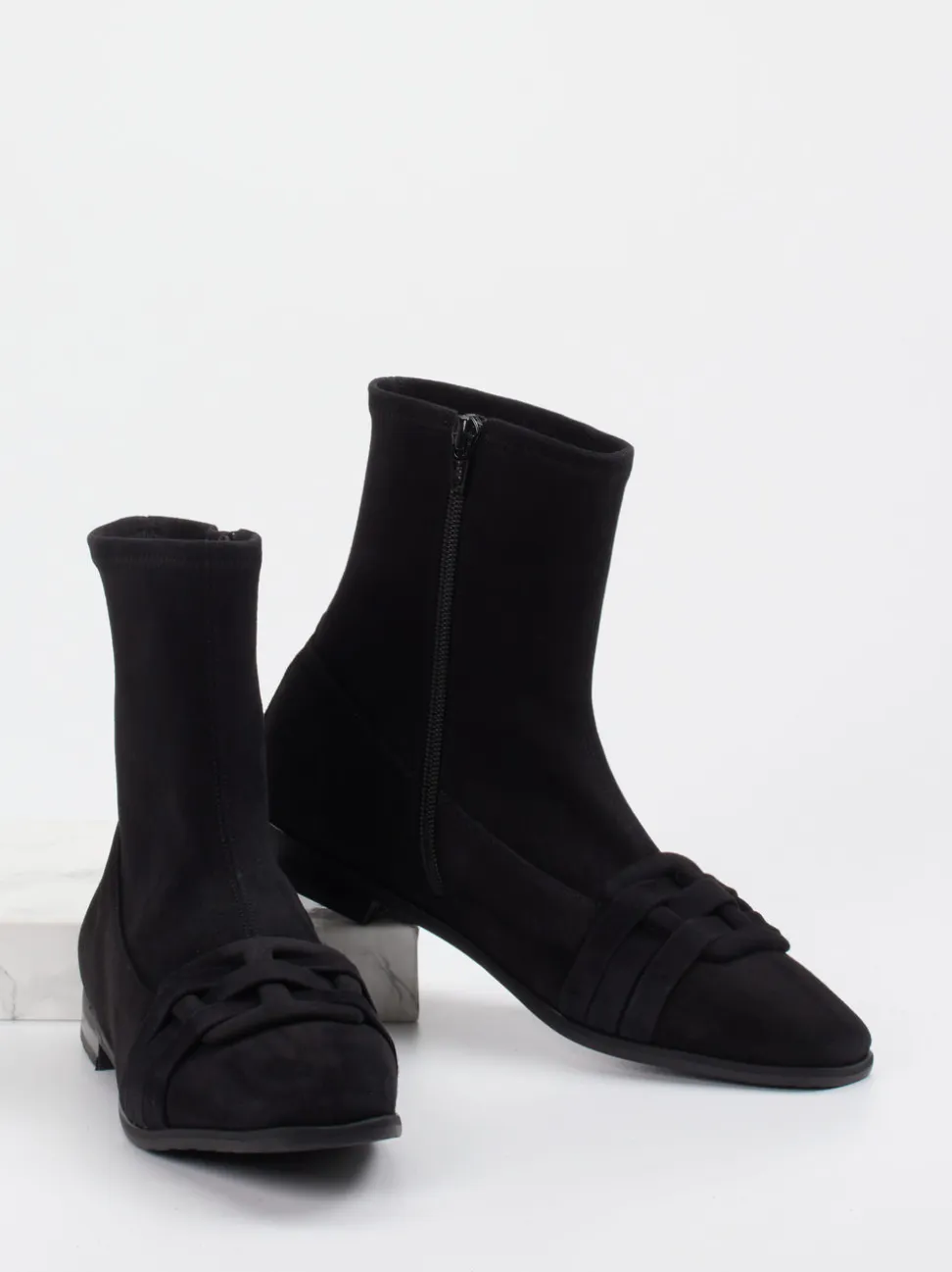 Truman's – Stiefeletten aus Veloursleder schwarz