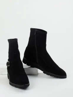 Truman's – Stiefeletten aus Veloursleder schwarz