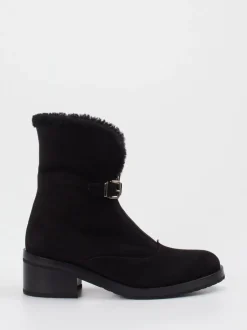 Truman's – Stiefeletten aus Veloursleder Schwarz