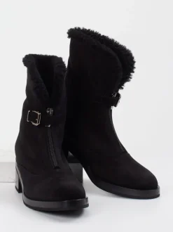 Truman's – Stiefeletten aus Veloursleder Schwarz