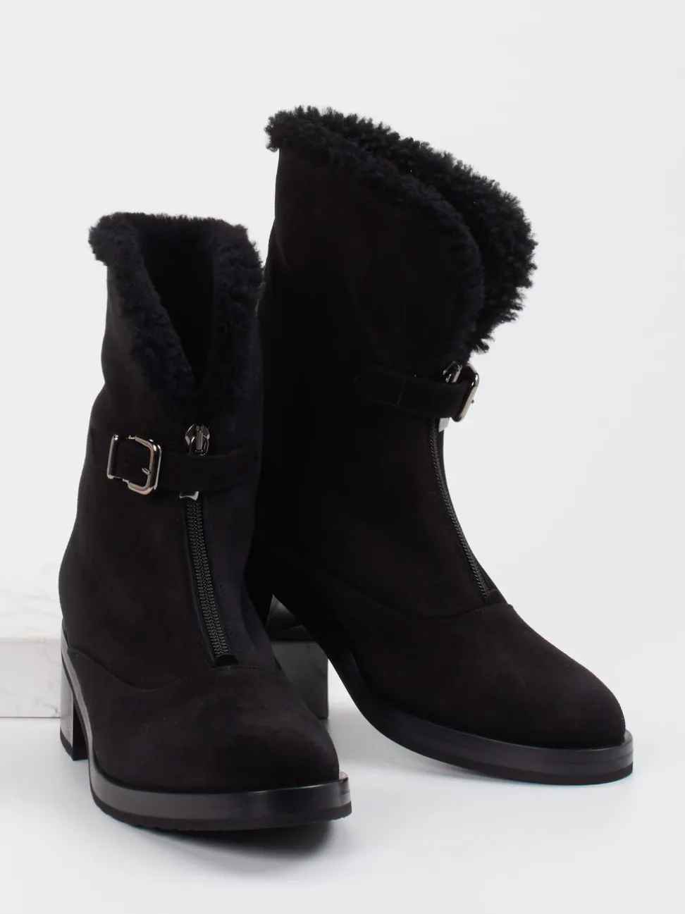 Truman's – Stiefeletten aus Veloursleder Schwarz