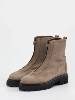 Truman's – Stiefeletten aus Veloursleder in Taupe
