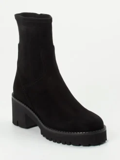 Truman's – Stiefeletten aus Veloursleder schwarz