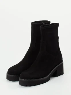 Truman's – Stiefeletten aus Veloursleder schwarz