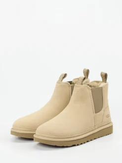 UGG – Chelsea Boots aus Veloursleder sandbeige