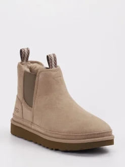 UGG – Chelsea Boots aus Veloursleder sandbeige