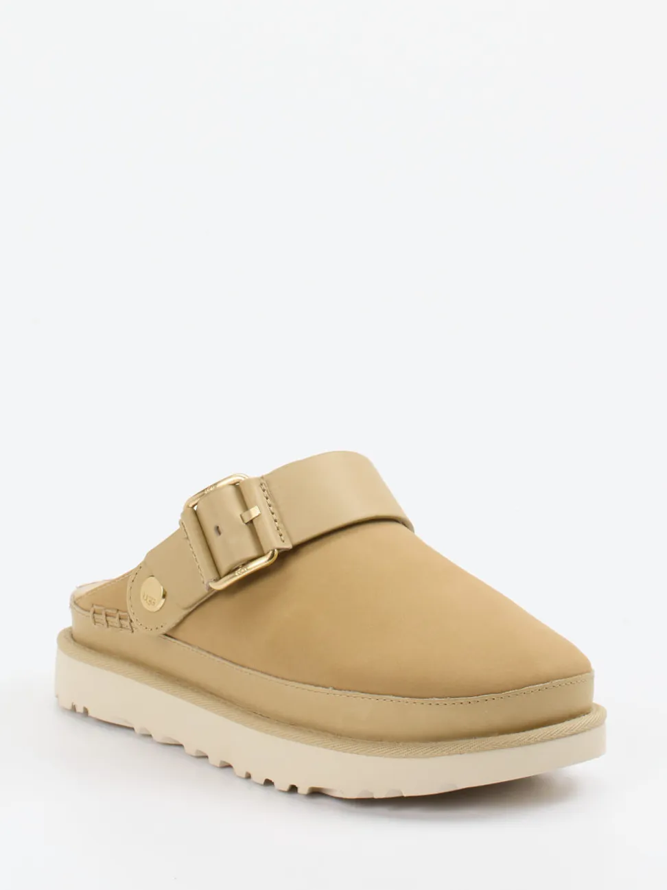 UGG – Clogs aus Nubukleder in Sandbeige