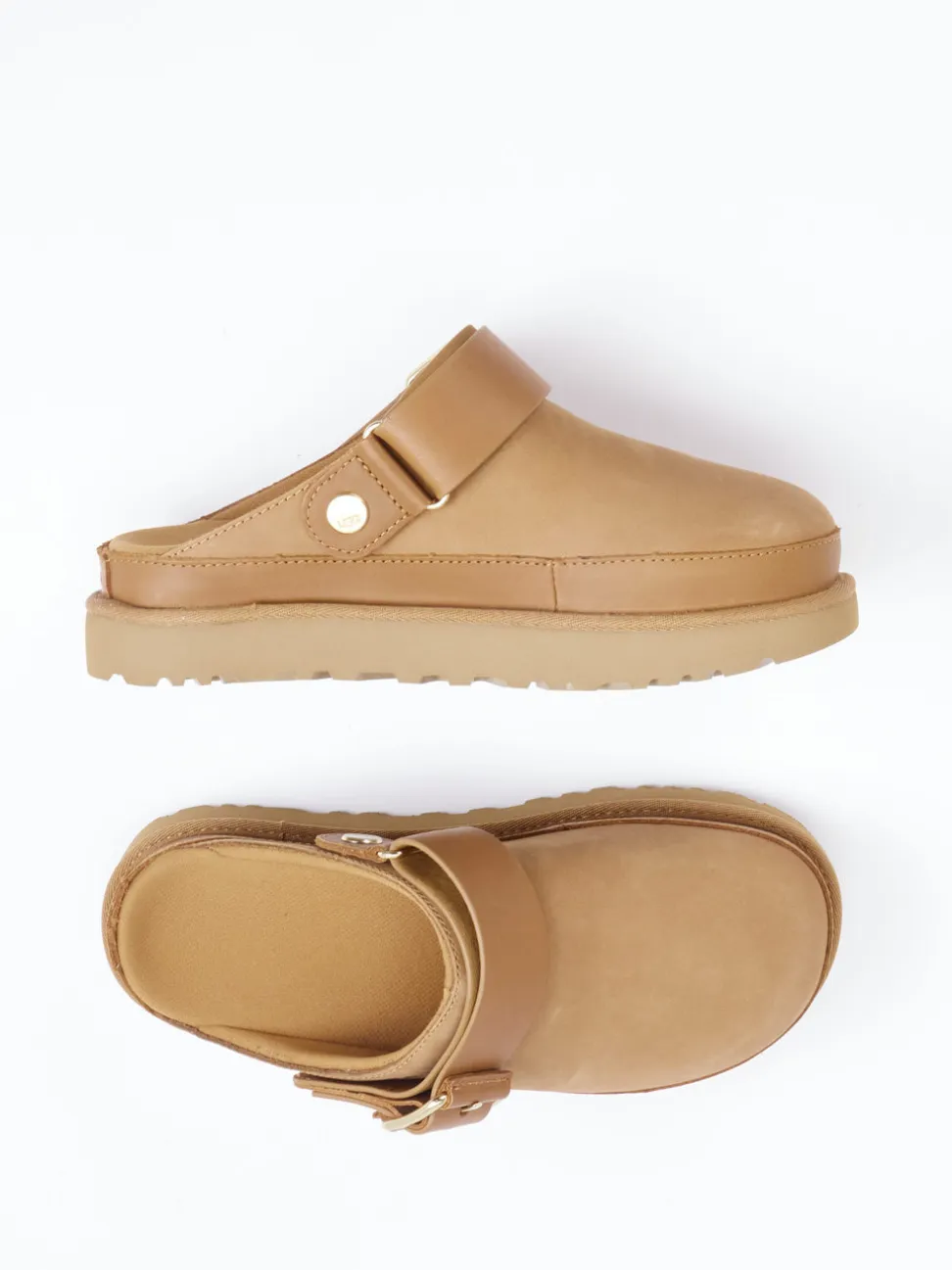 UGG – Clogs aus Nubukleder in Hellbraun